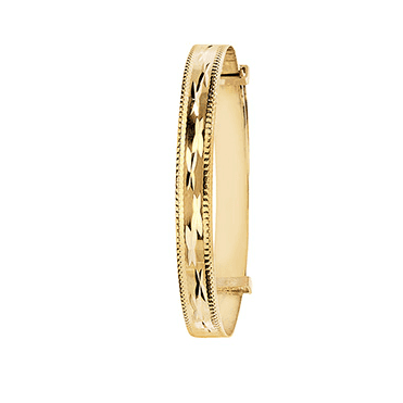 9ct Gold Diamond Cut Expanding Baby/Kids Bangle