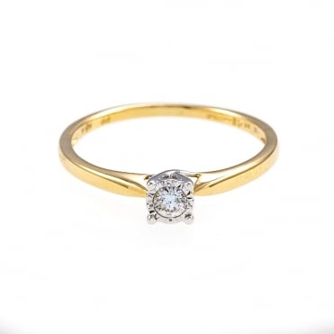 9ct Gold Diamond Solitaire Ring