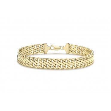 9ct Gold Double Flat Curb Bracelet