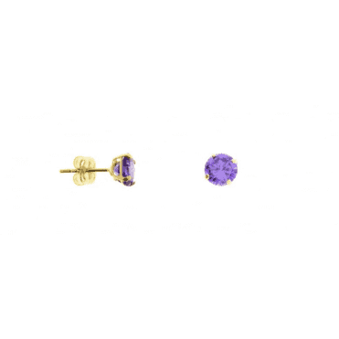 9ct Gold February Amethyst 5mm Stud Earrings