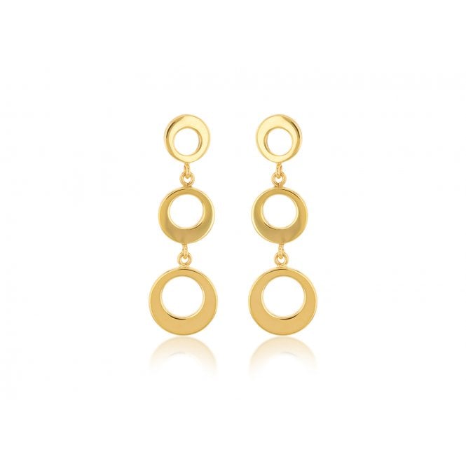 Eternity 9ct Gold Graduated Circle drop Earrings