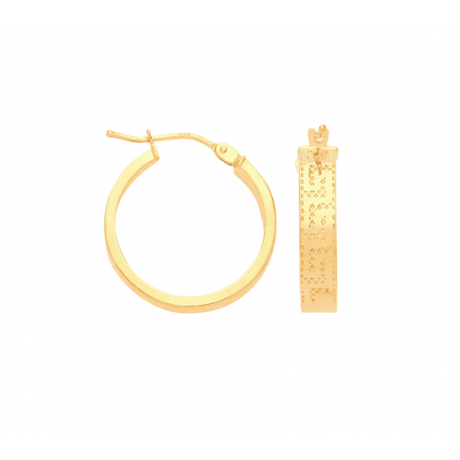 Eternity 9ct Gold Greek Key Hoop Earrings