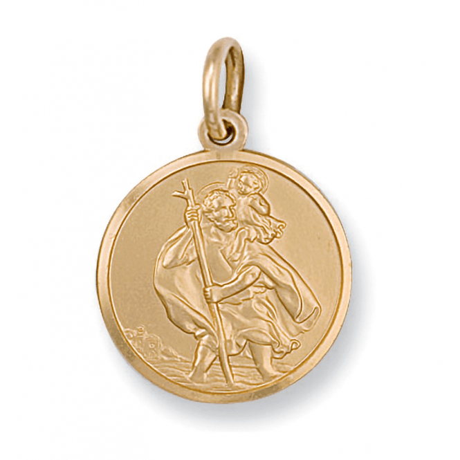 Eternity 9ct Gold Heavy St Christopher and 16'' Chain