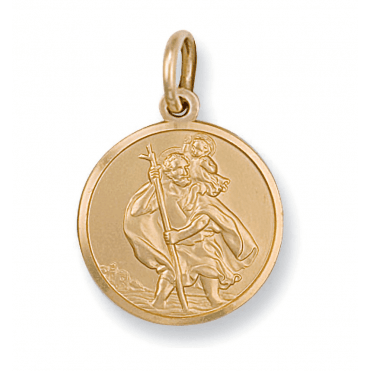 9ct Gold Heavy St Christopher and 16'' Chain