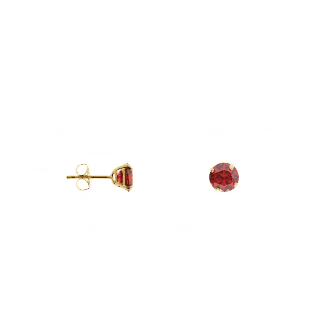 Eternity 9ct Gold January Garnet 5mm Stud Earrings