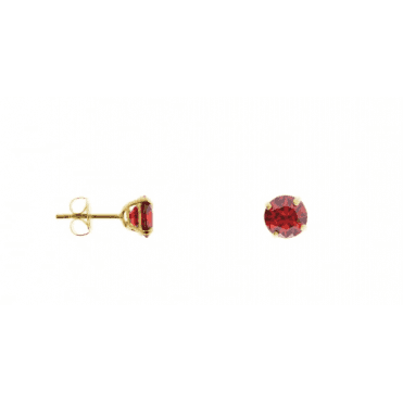 9ct Gold January Garnet 5mm Stud Earrings