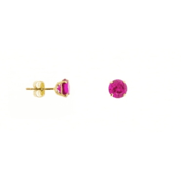 9ct Gold July Ruby 5mm Stud Earrings