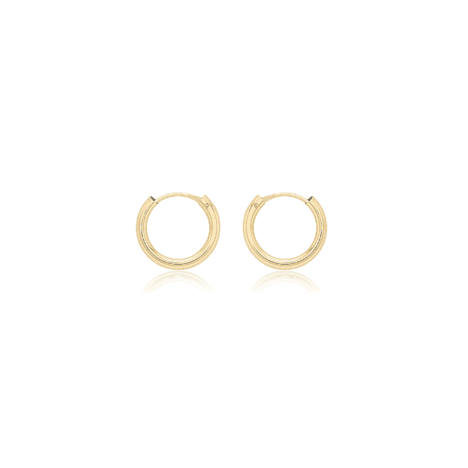 Eternity 9ct Gold Kids 10mm Round Sleeper Hoop Earrings