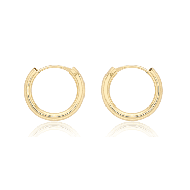 9ct Gold Kids 10mm Round Sleeper Hoop Earrings