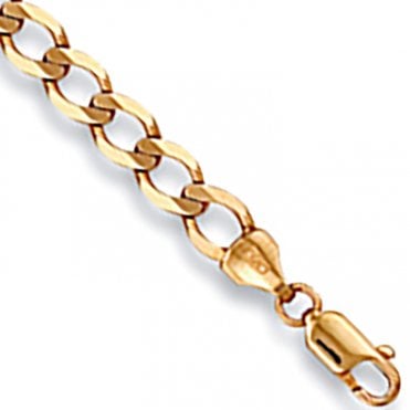 9ct Gold Kids 6'' Solid Curb Bracelet
