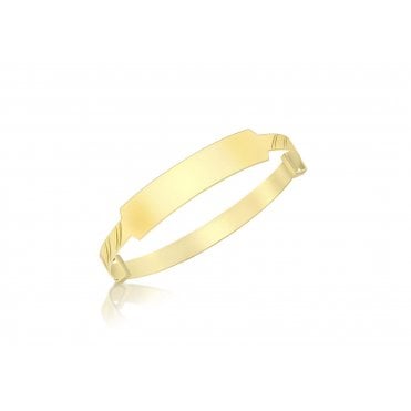 9ct Gold Kids ID Diamond Cut Expanding  Bangle