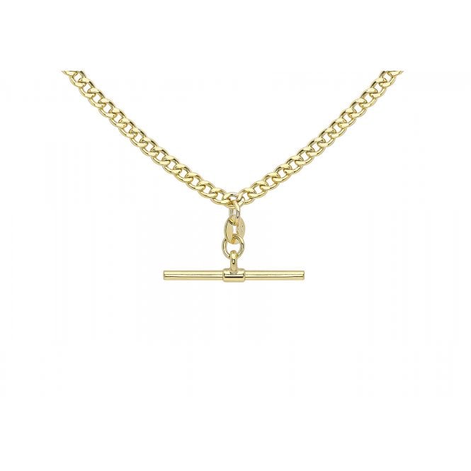 Eternity 9ct Gold Ladies 18'' Curb T-bar Necklet