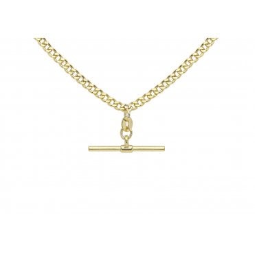 9ct Gold  Ladies 18''  Curb T-bar Necklet