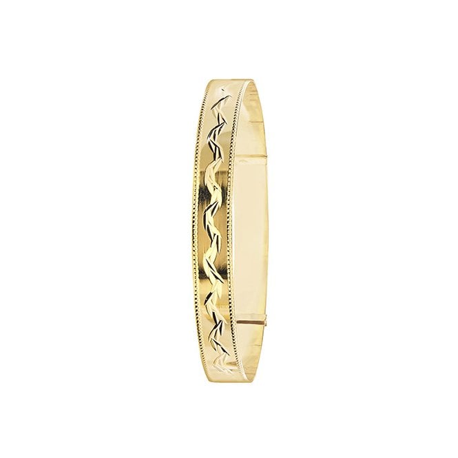 Eternity 9ct Gold Ladies 7.5mm Diamond Cut Expanding Bangle