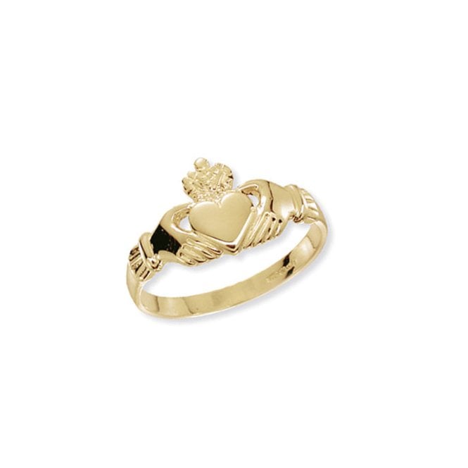 Eternity 9ct Gold Ladies Claddagh Ring Size P