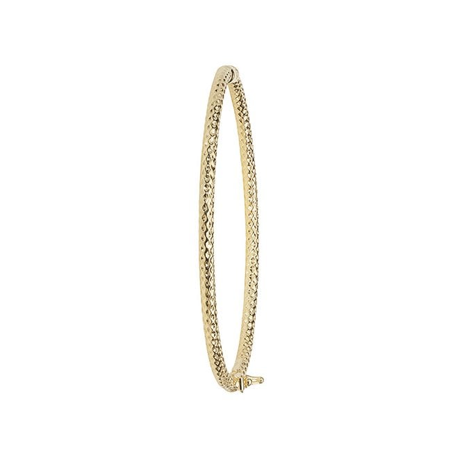 Eternity 9ct Gold Ladies Diamond Cut Oval Bangle