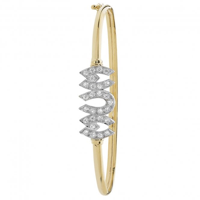 Eternity 9ct Gold Ladies Oval Cubic Zirconia Mum Bangle