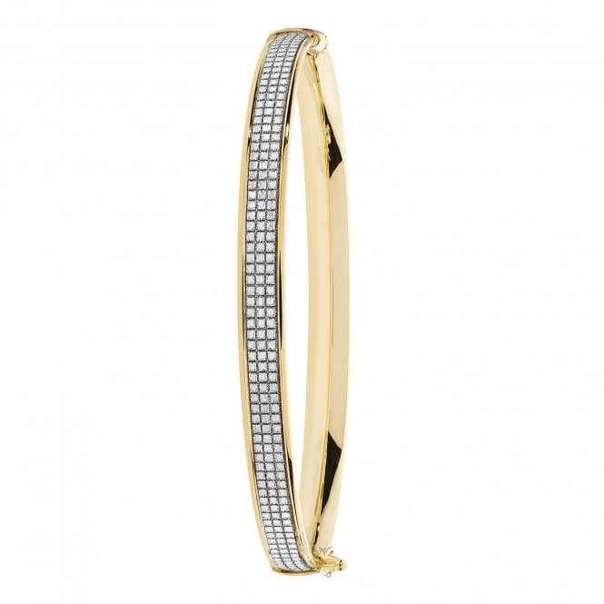 Eternity 9ct Gold Ladies Oval Stardust Bangle