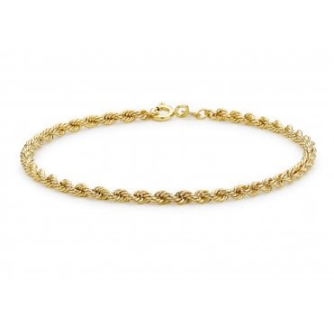 9ct Gold Ladies Rope Bracelet