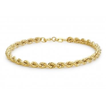 9ct Gold Ladies Rope Bracelet