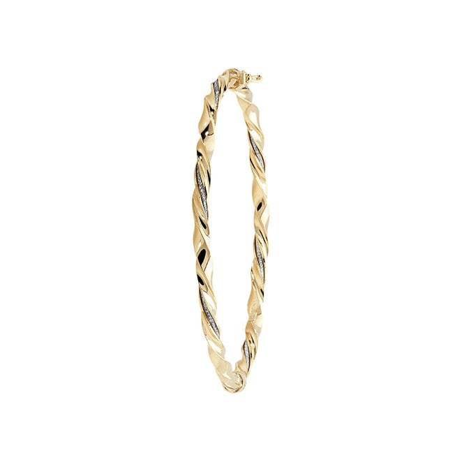 Eternity 9ct Gold Ladies Stardust Glitter Oval Twist Bangle