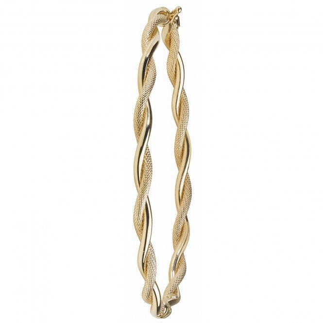 Eternity 9ct Gold Ladies Twisted Oval Bangle