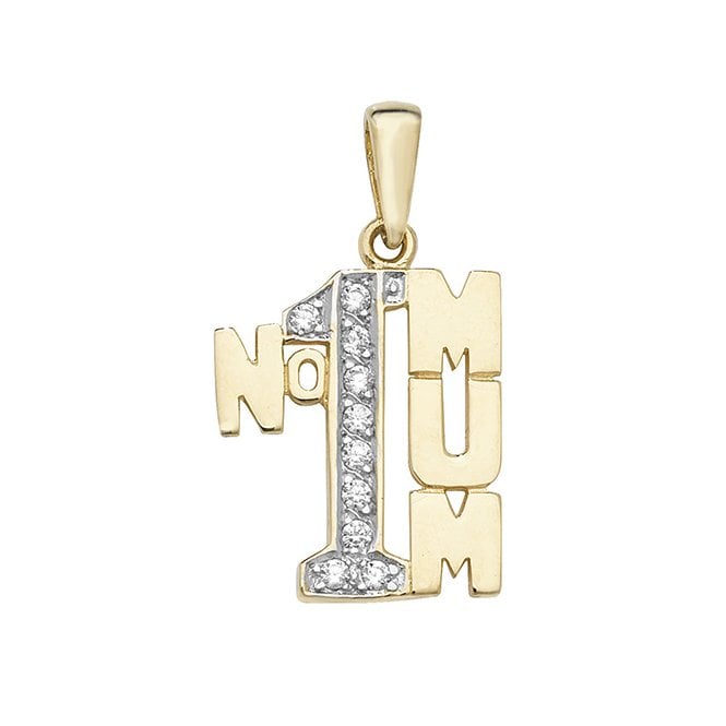 Eternity 9ct Gold Large 33 mm Cubic Zirconia Mum Pendant (Chain not Included)