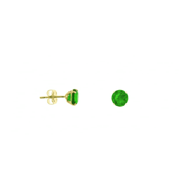 Eternity 9ct Gold May Emerald 5mm Stud Earrings