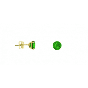 9ct Gold May Emerald 5mm Stud Earrings