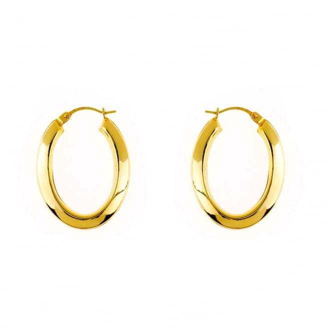 Eternity 9ct Gold Medium Polished Creole Hoop Earrings