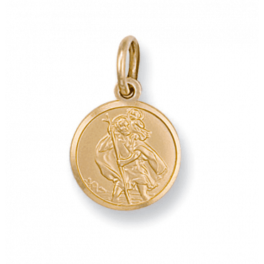 9ct Gold Medium St. Christopher Pendant & Chain