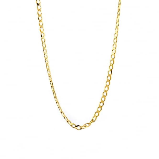 Eternity 9ct Gold Mens 20'' Diamond Cut Curb Chain