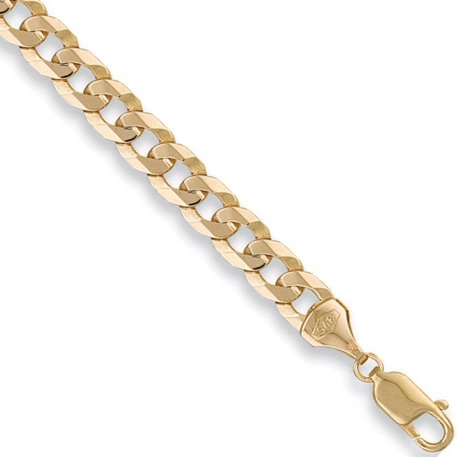 Eternity 9ct Gold Mens 8.5'' Curb Bracelet