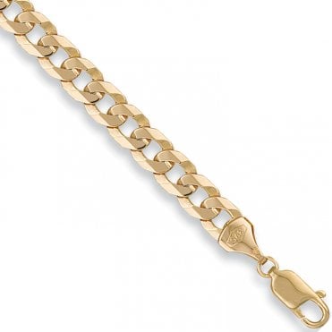 9ct Gold Mens 8.5'' Curb Bracelet