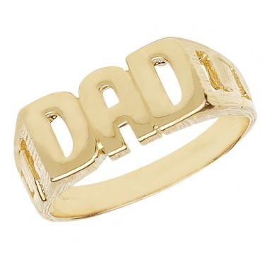 9ct Gold Mens Dad Curb Shoulders Ring R