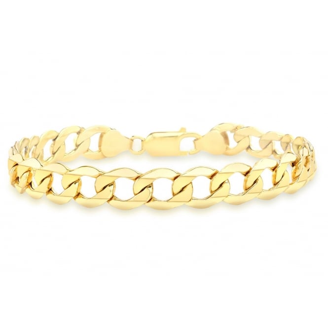 Eternity 9ct Gold Mens Open Diamond Cut Curb Bracelet