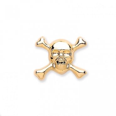 9ct Gold Mens Skull Single Stud Earring