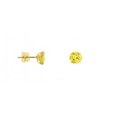 9ct Gold November Citrine Stud Earrings