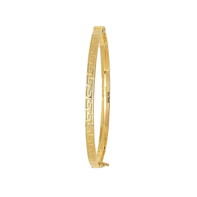 Eternity 9ct Gold Oval Greek Key Bangle