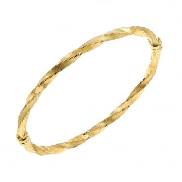 9ct Gold Oval Matt/Polished Twist Bangle