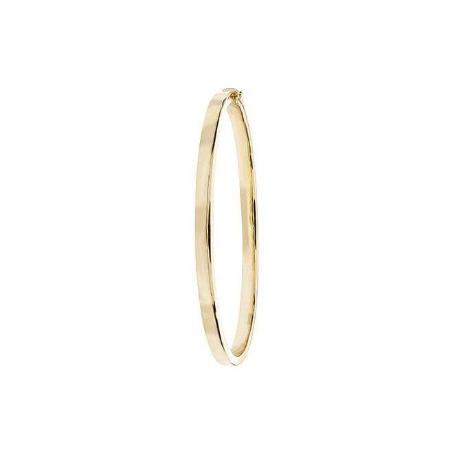 Eternity 9ct Gold Oval Polished Hinged Bangle