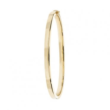 9ct Gold Oval Polished Hinged Bangle