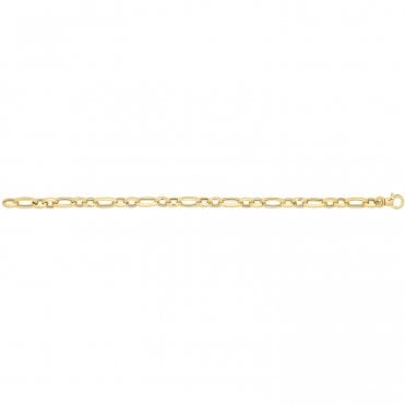 9ct Gold Oval Round Fancy Belcher Bracelet
