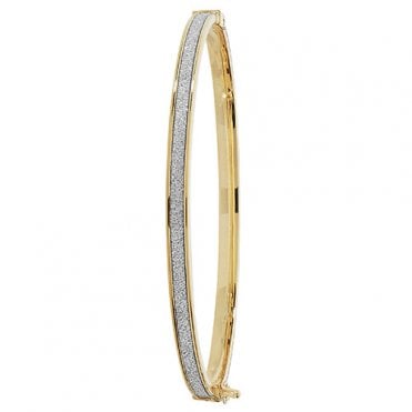 9ct Gold Oval Stardust Bangle