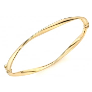 9ct Gold Oval Twist Bangle