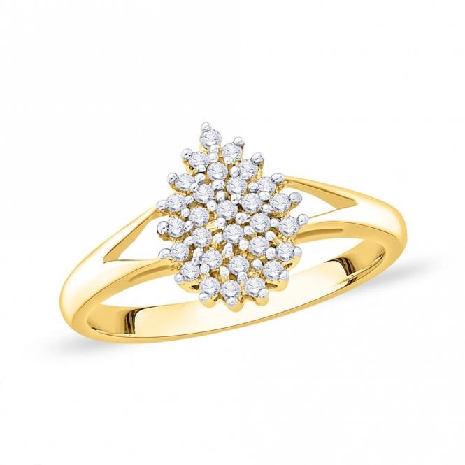 Eternity 9ct Gold Pear Shaped Diamond Cluster Ring