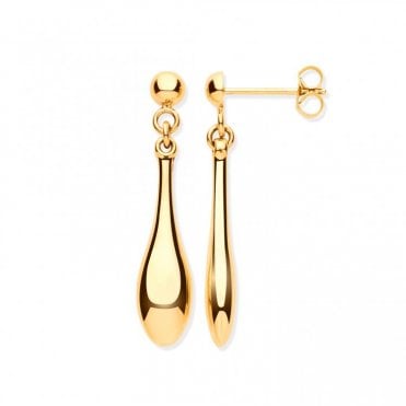 9ct Gold Polished Bomber Drop Earrings