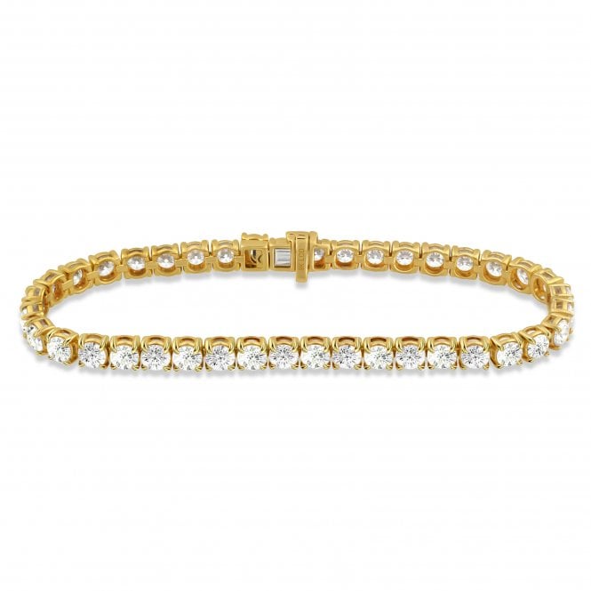 Eternity 9ct Gold Round Lab Diamond Tennis Bracelet 3 Carats