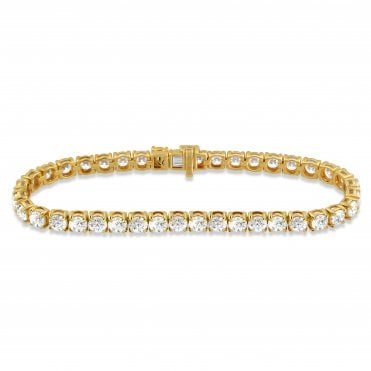9ct Gold Round Lab Diamond Tennis Bracelet 3 Carats