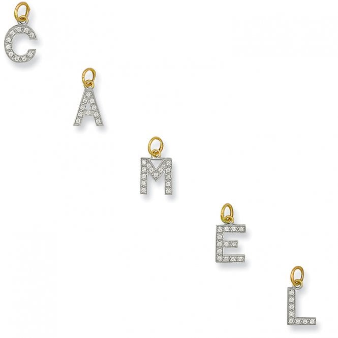Eternity 9ct Gold Small Cubic Zirconia Initial B Pendant